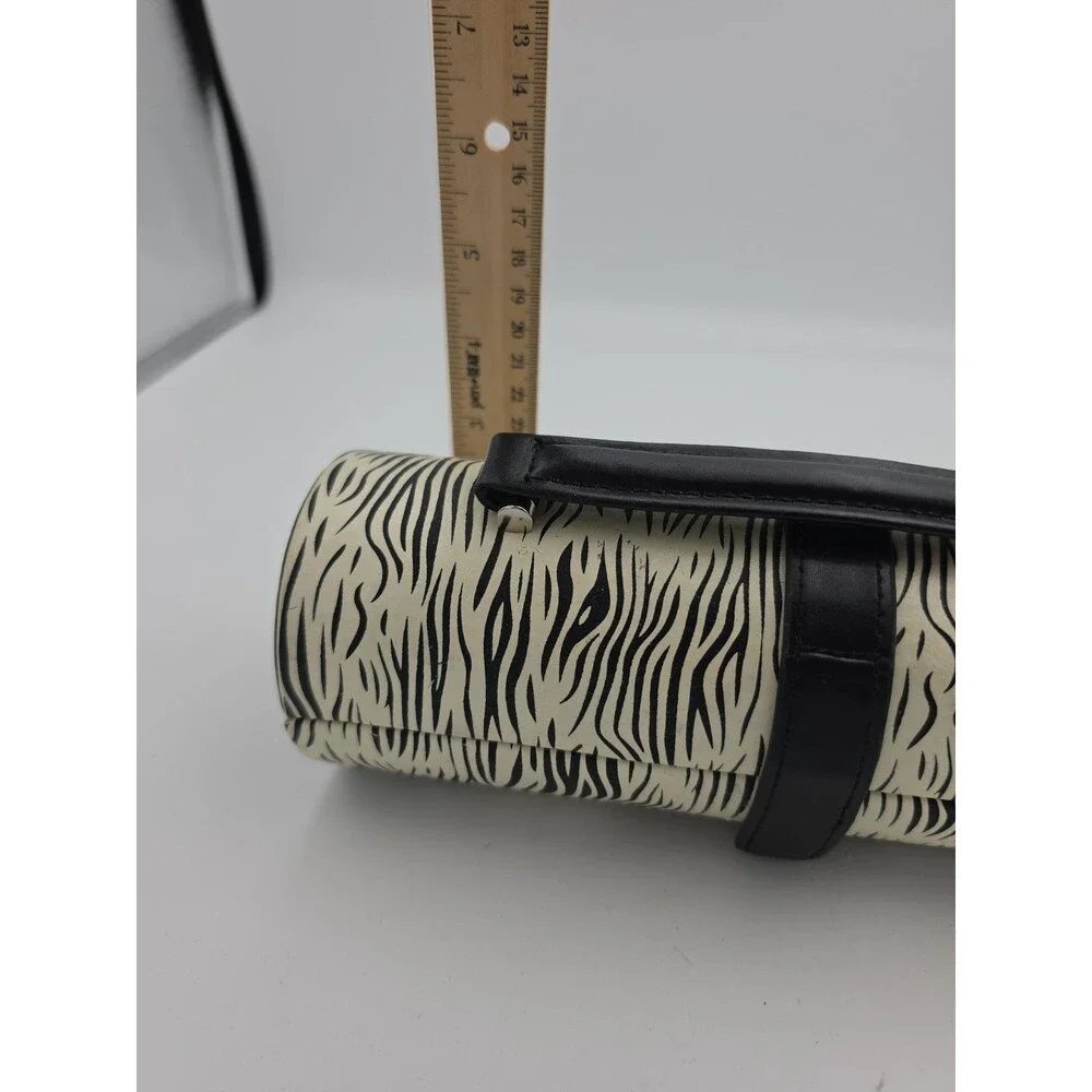 Jewelry Box Mini Zebra Travel Case Organizer Faux Leather Purse Satchel